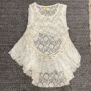 Free People white lace top, size M